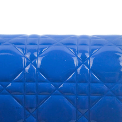 Christian Dior Lady Dior Clutch Bag Cannage Patent Blue