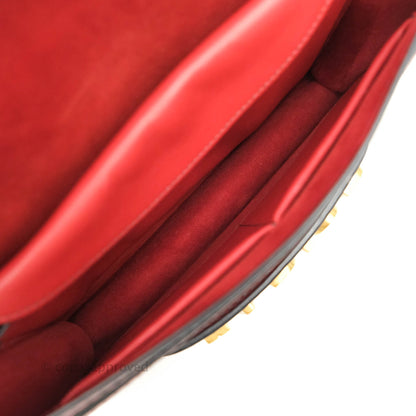 Christian Dior J'Adior Chain Flap Bag Red Calfskin
