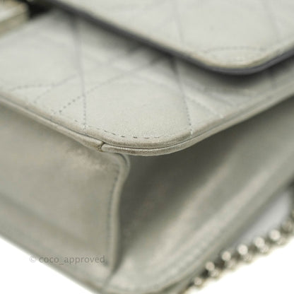 Christian Dior Miss Dior WOC Cannage Metallic Grey Silver Hardware