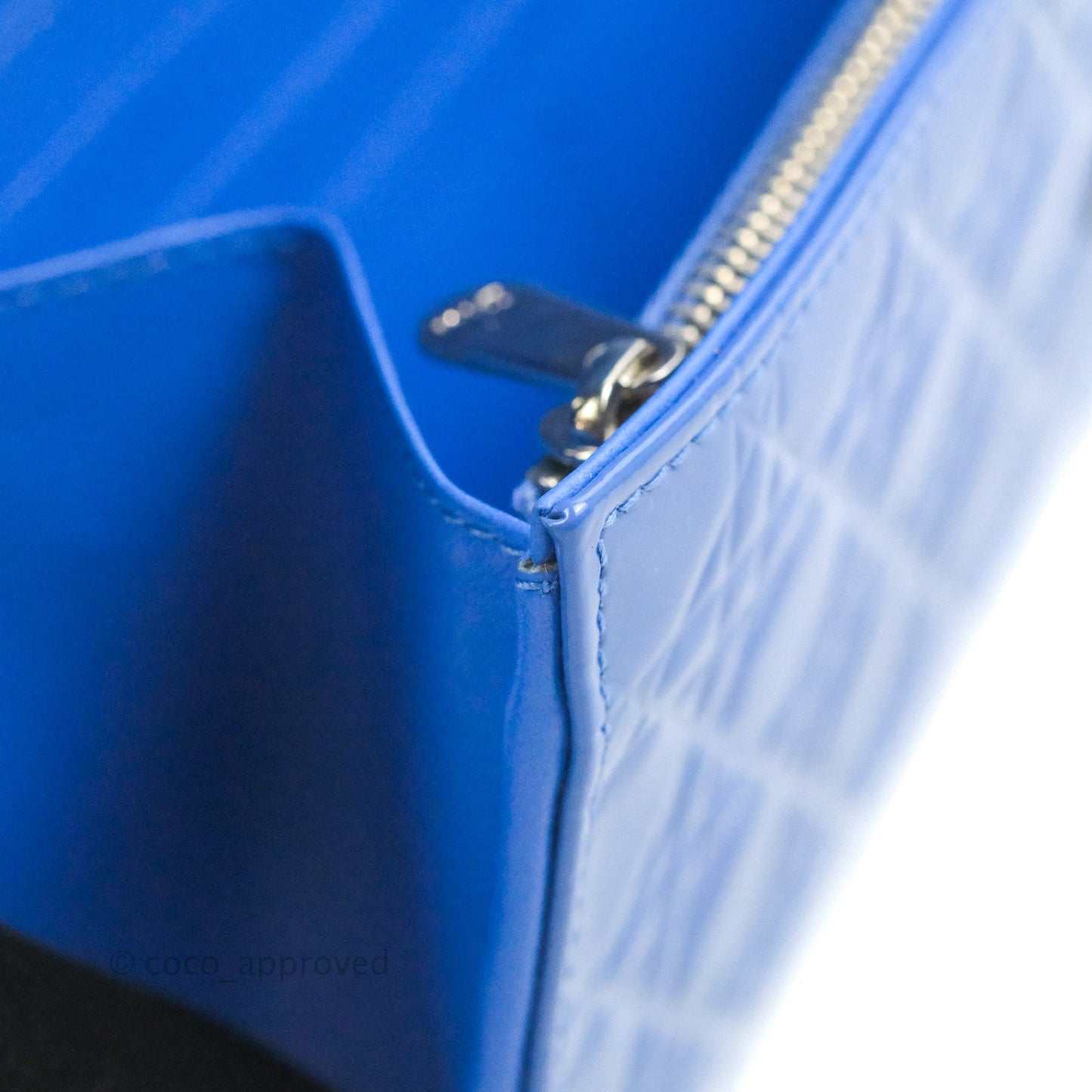 Christian Dior Lady Dior Clutch Bag Cannage Patent Blue