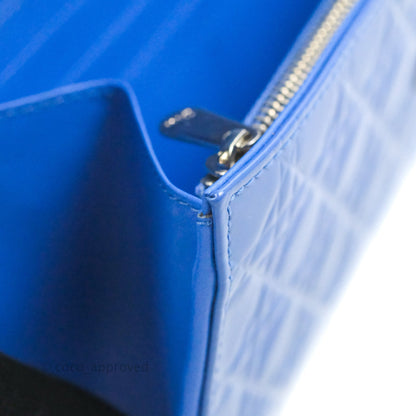 Christian Dior Lady Dior Clutch Bag Cannage Patent Blue