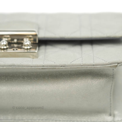 Christian Dior Miss Dior WOC Cannage Metallic Grey Silver Hardware