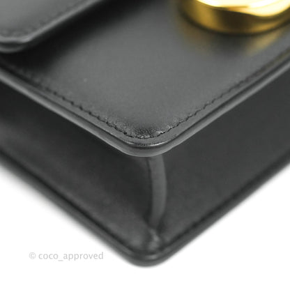 Christian Dior Smooth Calfskin Micro 30 Montaigne Flap Bag Black Gold Hardware