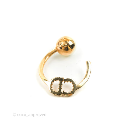 Christian Dior CD Crystal Pearl Hoop Earrings Pink Gold Tone
