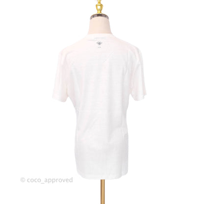 Dior Love T-shirt Off White Cotton and Linen Size M