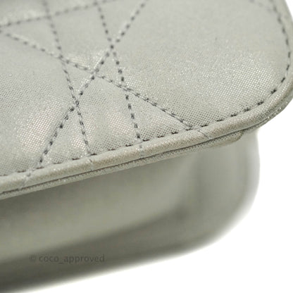 Christian Dior Miss Dior WOC Cannage Metallic Grey Silver Hardware