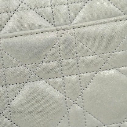 Christian Dior Miss Dior WOC Cannage Metallic Grey Silver Hardware