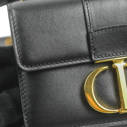 Christian Dior Smooth Calfskin Micro 30 Montaigne Flap Bag Black Gold Hardware