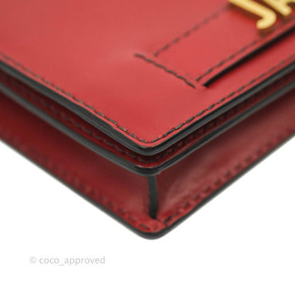 Christian Dior J'Adior Pouch with Chain Red Calfskin