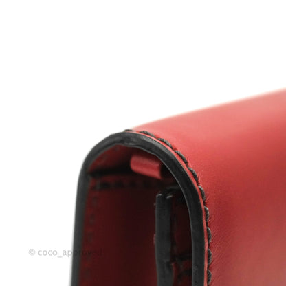 Christian Dior J'Adior Pouch with Chain Red Calfskin