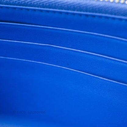 Christian Dior Lady Dior Clutch Bag Cannage Patent Blue