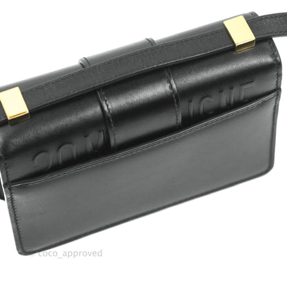 Christian Dior Smooth Calfskin Micro 30 Montaigne Flap Bag Black Gold Hardware