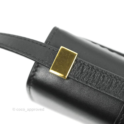 Christian Dior Smooth Calfskin Micro 30 Montaigne Flap Bag Black Gold Hardware