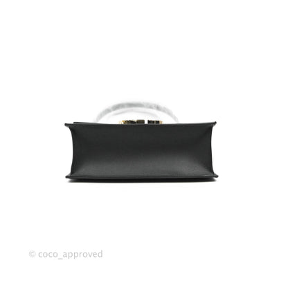 Christian Dior 30 Montaigne with Chain Black Grained Calfskin