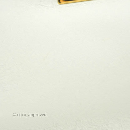 Christian Dior 30 Montaigne Bag White Calfskin Gold Hardware