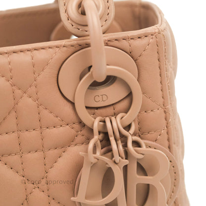 Christian Dior Mini Lady Dior Blush Ultramatte Cannage Calfskin