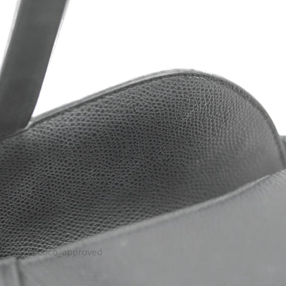 Christian Dior Saddle Bag Black Grained Calfskin Gold Hardware