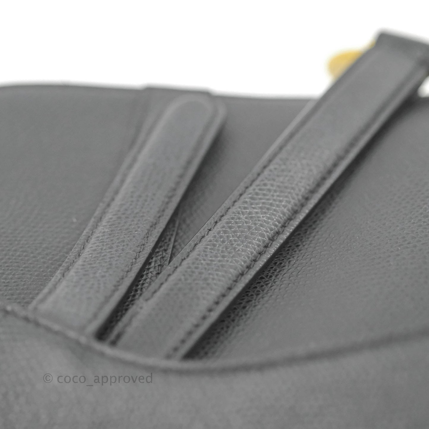 Christian Dior Saddle Bag Black Grained Calfskin Gold Hardware