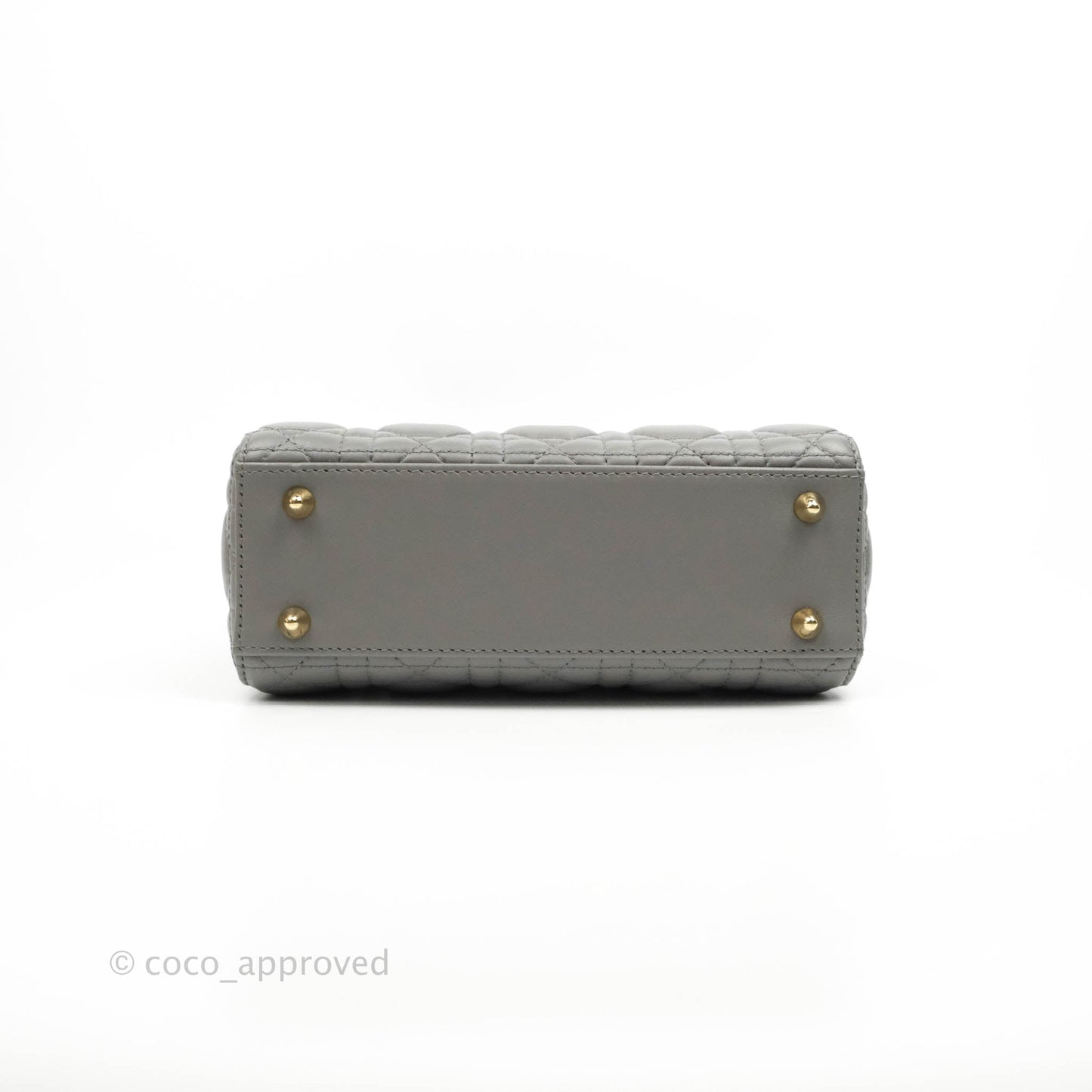 Christian Dior Lambskin My ABCDior Lady Dior Grey Gold Hardware