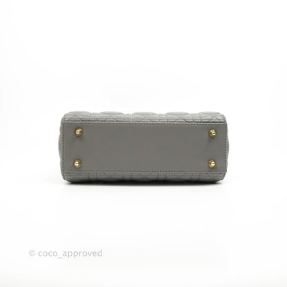 Christian Dior Lambskin My ABCDior Lady Dior Grey Gold Hardware