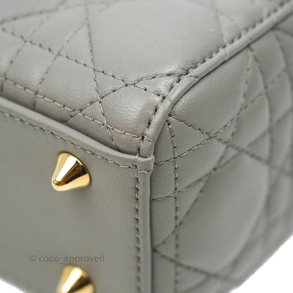 Christian Dior Lambskin My ABCDior Lady Dior Grey Gold Hardware