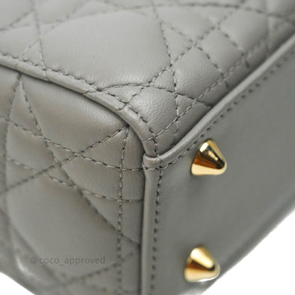 Christian Dior Lambskin My ABCDior Lady Dior Grey Gold Hardware