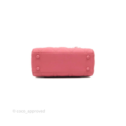 Christian Dior Mini Cannage Lady Dior Dark Pink Matte Pink Hardware