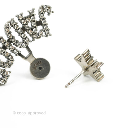 Dior J'ADIOR Earrings Antique Silver-Finish Metal with White Crystals