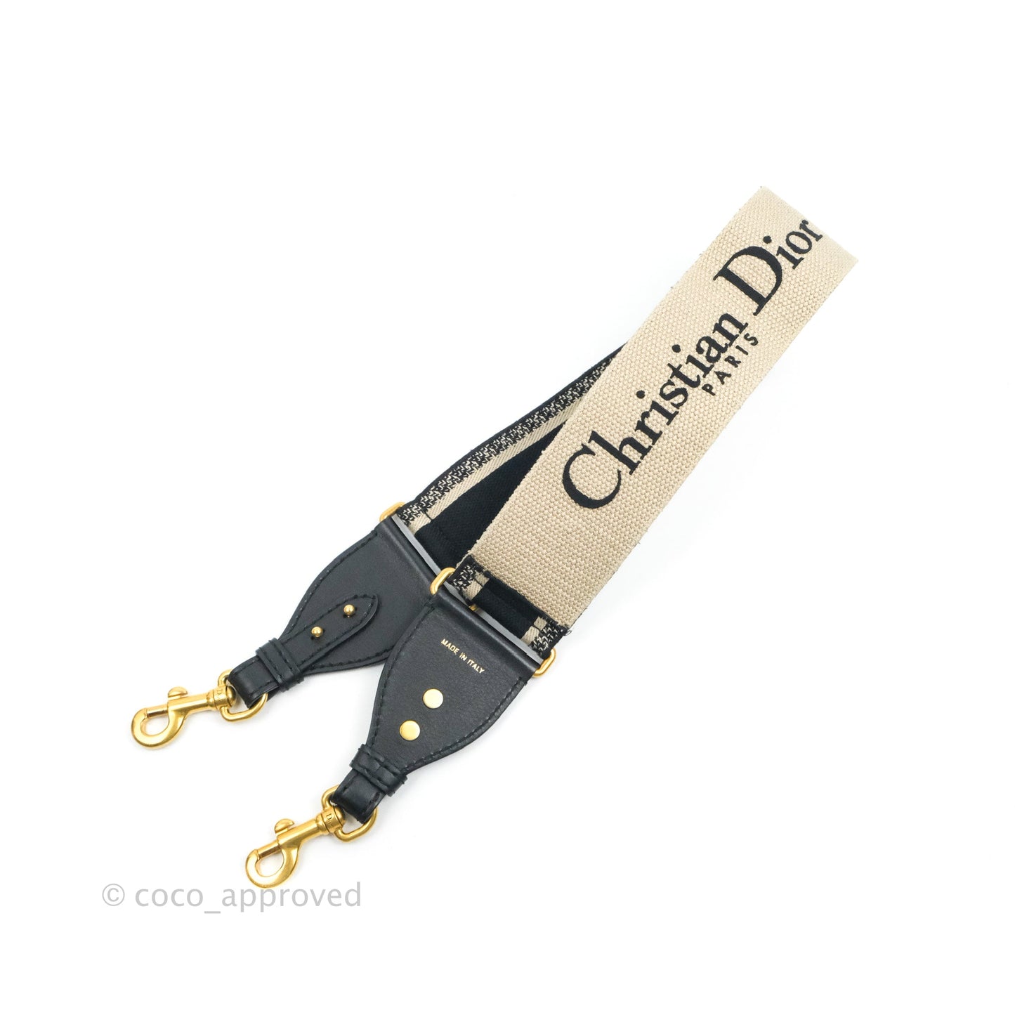 Christian Dior Navy 'Christian Dior Paris' Embroidery Shoulder Strap