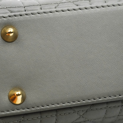 Christian Dior Lambskin My ABCDior Lady Dior Grey Gold Hardware
