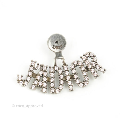 Dior J'ADIOR Earrings Antique Silver-Finish Metal with White Crystals