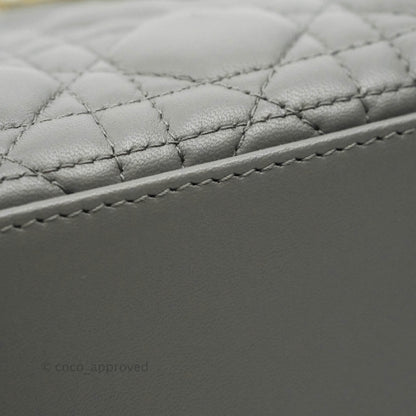 Christian Dior Lambskin My ABCDior Lady Dior Grey Gold Hardware