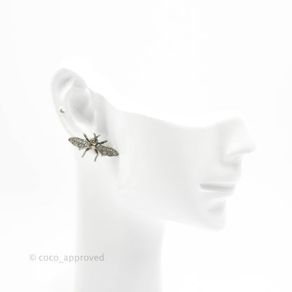 Dior J'ADIOR Earrings Antique Silver-Finish Metal with White Crystals