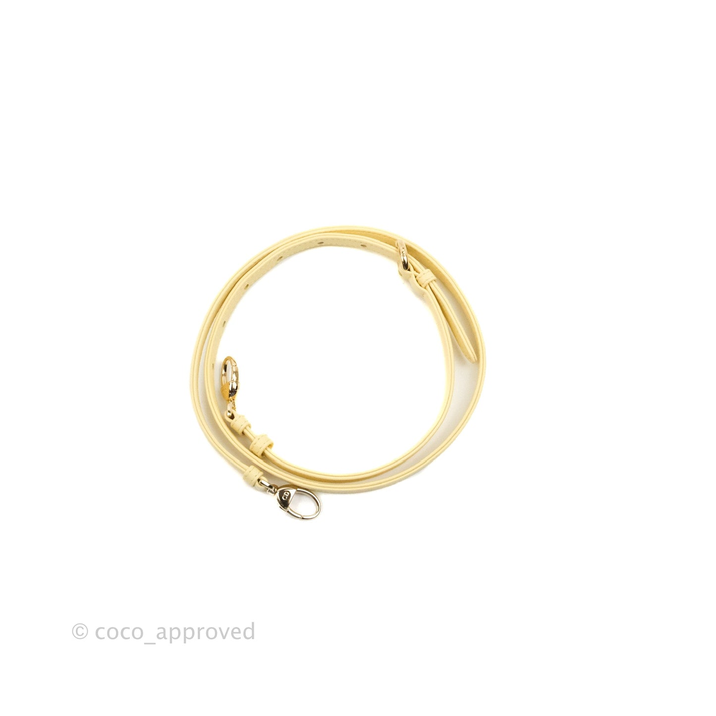 Christian Dior Micro Lady Dior Cannage Pale Yellow Lambskin Gold Hardware