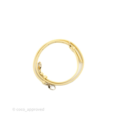 Christian Dior Micro Lady Dior Cannage Pale Yellow Lambskin Gold Hardware