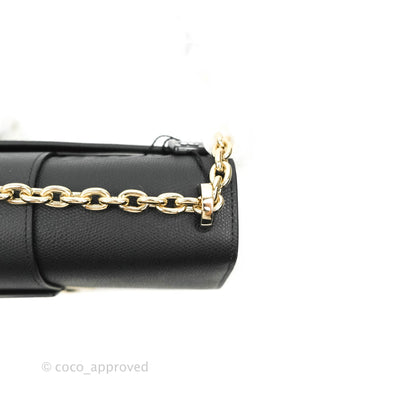 Christian Dior 30 Montaigne with Chain Black Grained Calfskin