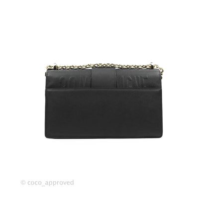 Christian Dior 30 Montaigne with Chain Black Grained Calfskin