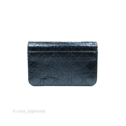 Christian Dior Miss Dior WOC Cannage Metallic Blue Silver Hardware