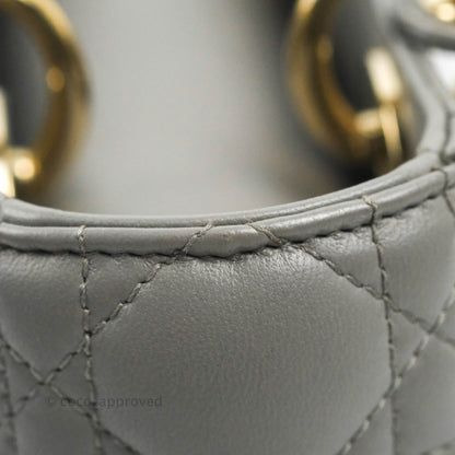 Christian Dior Lambskin My ABCDior Lady Dior Grey Gold Hardware