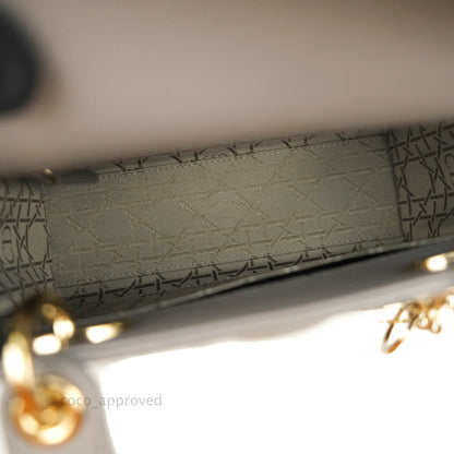 Christian Dior Lambskin My ABCDior Lady Dior Grey Gold Hardware
