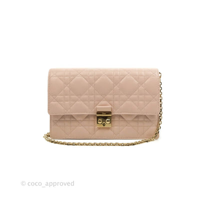 Christian Dior Miss Dior WOC Cannage Pink Lambskin Gold Hardware