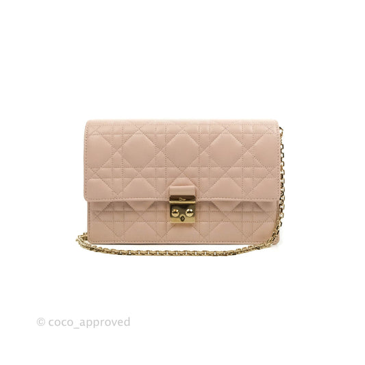 Christian Dior Miss Dior WOC Cannage Pink Lambskin Gold Hardware