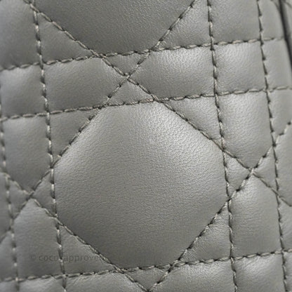 Christian Dior Lambskin My ABCDior Lady Dior Grey Gold Hardware