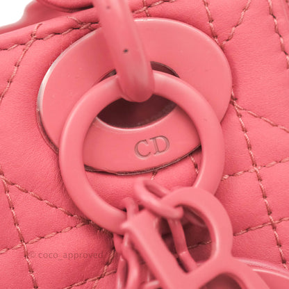 Christian Dior Mini Cannage Lady Dior Dark Pink Matte Pink Hardware