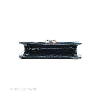 Christian Dior Miss Dior WOC Cannage Metallic Blue Silver Hardware