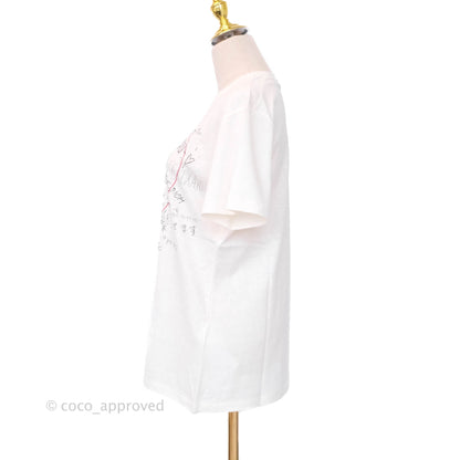 Dior Love T-shirt Off White Cotton and Linen Size M