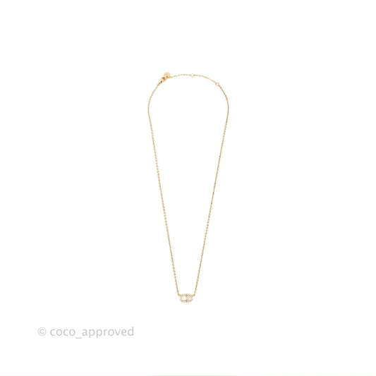 Christian Dior Petit CD Necklace Gold Tone