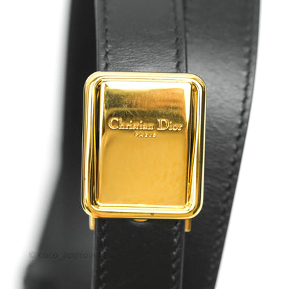 Dior Medium Bobby Bag Black Calfskin Gold Hardware