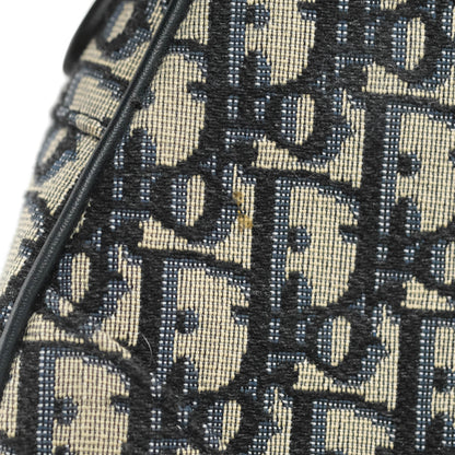 Christian Dior Saddle Medium Blue Oblique Jacquard Gold Hardware