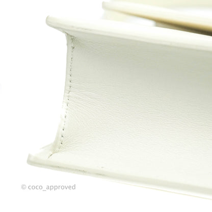 Christian Dior 30 Montaigne Bag White Calfskin Gold Hardware